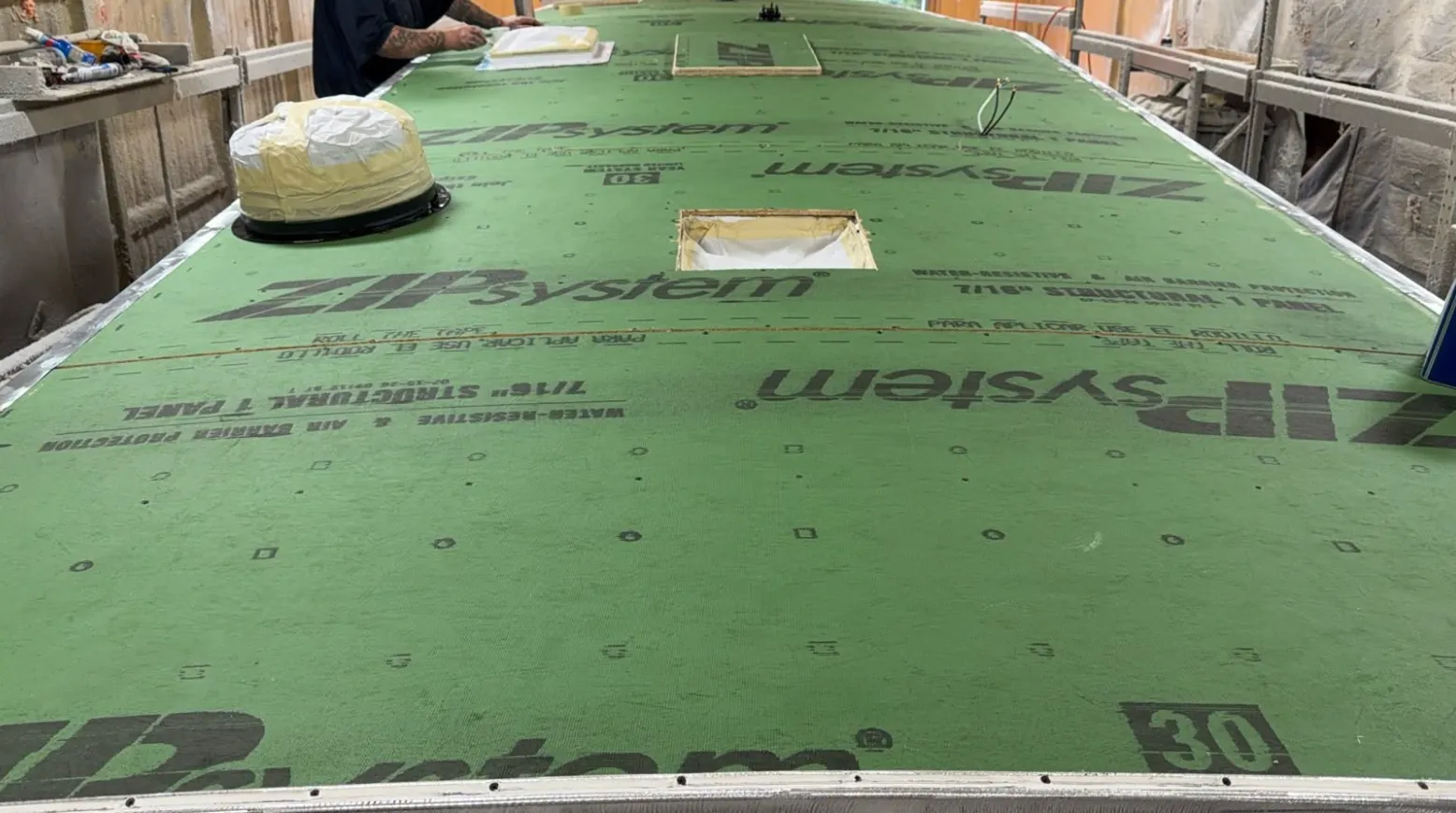 Epdm rubber roof replacement 2 on an RV in an Apex RV Repair job in Florida